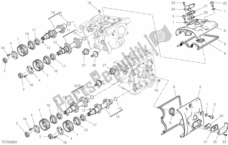 All parts for the Cylinder Head : Timing System of the Ducati Monster 821 Stealth 2019